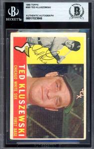 Ted Kluszewski Beckett BAS Signed 1960 Topps Autograph Free Shipping