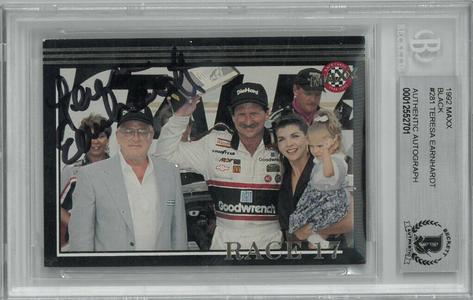 Teresa Earnhardt signed 1992 Maxx/Charlotte Talladega NASCAR Card #281 Beckett Cheap Pice