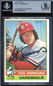 Ted Simmons Beckett BAS Signed 1976 Topps Autographed Best Wholesale Sale Online