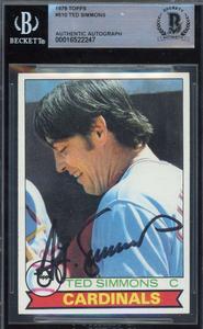 Ted Simmons Beckett BAS Signed 1979 Topps Autograph Cheap Sale Store