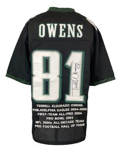 Terrell Owens Philadelphia Signed Black Stat Football Jersey JSA ITP Clearance With Credit Card