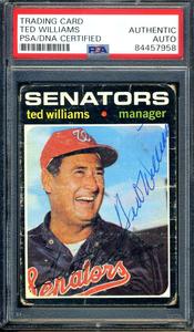 Ted Williams PSA DNA Coa Signed 1971 Topps Autograph Cheap Sale Inexpensive