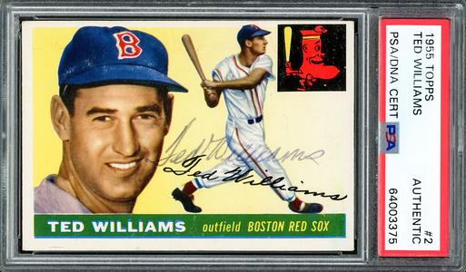 Ted Williams Autographed 1955 Topps Card #2 Boston Red Sox PSA/DNA #64003375 Shop Offer