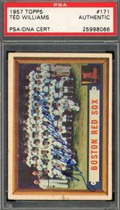 Ted Williams PSA DNA Signed 1957 Topps Red Sox Team Rare Autograph Clearance Largest Supplier