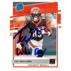 Tee Higgins Autographed Donruss Rated Rookie Who Dey Trading Card Beckett 48934 View Cheap Online