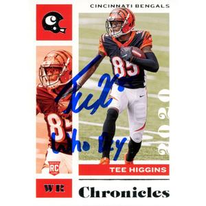 Tee Higgins Autographed Panini Chronicles 21 Who Dey Trading Card Beckett 48907 Supply Sale Online