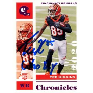 Tee Higgins Autographed Panini Chronicles 21 Who Dey Trading Card Beckett 48908 Original For Sale