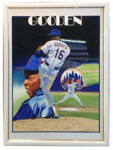 Terrence Fogarty signed original Dwight  Gooden Canvas painting auto framed 1/1 Free Shipping Online