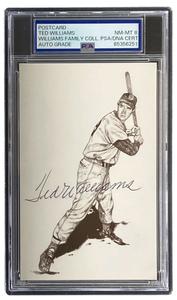Ted Williams Signed Slabbed 4x6 Boston Red Sox Postcard PSA NM-MT 8 Official Site Cheap Online