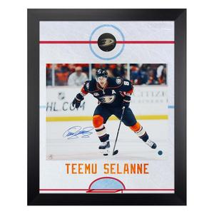 Teemu Selanne Autographed Anaheim Ducks Graphic Rink 26x32 Frame Free Shipping Online