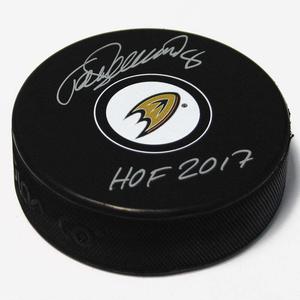 Teemu Selanne Anaheim Ducks Signed Hockey Puck with HOF Note Free Shipping Hot Sale