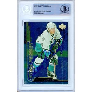 Teemu Selanne Anaheim Ducks Signed 1999-00 Upper Deck SP Card Beckett Auth Auto Slab Excellent Online