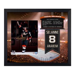 Teemu Selanne Signed Anaheim Ducks Retired Number Graphic 23x27 Frame Cheap Sale Get Authentic