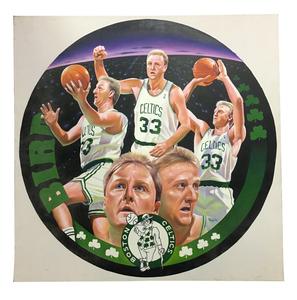 Terrence Fogarty signed original Larry Bird canvas oil painting auto COA 1/1 Really For Sale