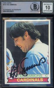 Ted Simmons Gem Mint 10 Beckett BAS Signed 1979 Topps Autograph With Paypal Sale Online