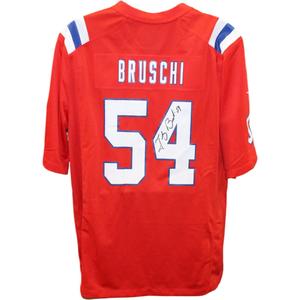 Tedy Bruschi Autographed New England Patriots Red Nike Jersey Beckett 44671 Online Cheap Online