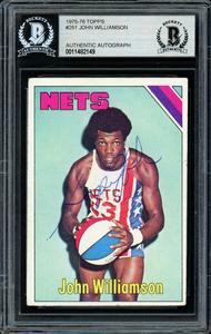 Super John Williamson Autographed 1975-76 Topps Card #251 Nets Beckett 11482149 Buy Cheap Reliable