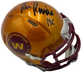 RON RIVERA SIGNED WASHINGTON COMMANDERS FLASH FOOTBALL MINI HELMET JSA 2025 New