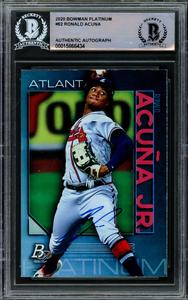 Ronald Acuna Jr. Autographed 2020 Bowman Platinum Card Braves Beckett #15866434 Perfect Cheap Pice