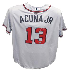 Ronald Acuna Autographed/Signed Atlanta Braves Grey Jersey Beckett 40581 Clearance Wide Range Of