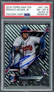 Ronald Acuna Jr. 2018 Topps High Tek RC PSA 8 Gem 10 Auto PSA/DNA 56463181 Shipping Outlet Store Online