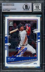 Ronald Acuna Jr. Autographed 2020 Donruss Optic Card Braves Gem 10 Auto Beckett Discount Cheap