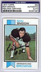 Ron Snidow Autographed 1973 Topps Card #53 Cleveland Browns PSA/DNA #83367387 Outlet Classic
