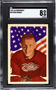 Ron Ingram 1963-64 Parkhurst  NHL Card #54- SGC Graded 8 NM-MT Detroit Red Wings Best Sale For Sale