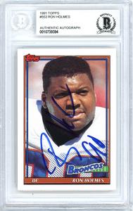 Ron Holmes Autographed Signed Auto 1991 Topps Card #553 Broncos Beckett 10739394 Discount Best