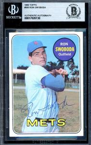 Ron Swoboda Beckett BAS Signed 1969 Topps Mets Autograph Clearance Exclusive