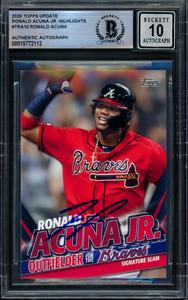 Ronald Acuna Jr. 2020 Topps Update Highlights Card Braves Gem 10 Auto Beckett F Cheap Online Store