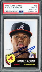 Ronald Acuna Jr. 2018 Topps Living RC PSA 9 Gem 10 Auto PSA/DNA 50466117 Buy Cheap Manchester