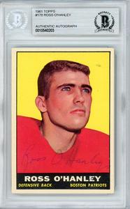 Ross O'Hanley Autographed 1961 Topps Card #178 Boston Patriots Beckett 10540203 Footlocker Online