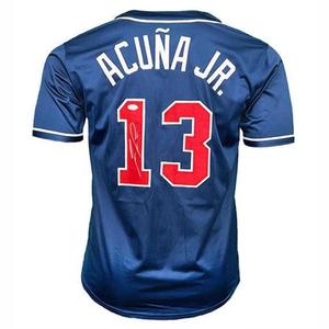 Ronald Acuna Jr Signed Atlanta Blue Baseball Jersey (JSA) Discount View