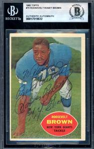 Roosevelt Brown Beckett BAS Signed 1960 Topps Autograph Sale Deals
