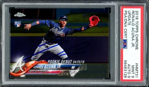Ronald Acuna Jr. 2018 Topps Chrome RC PSA 9 Auto Grade Mint 9 PSA/DNA 56463128 Sale Cheapest