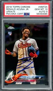 Ronald Acuna Jr. 2018 Topps Chrome RC PSA 10 Auto Grade Mint 9 PSA/DNA 56463085 Cheap Eastbay