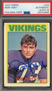 Ron Yary Gem Mint 10 PSA DNA Signed 1972 Topps Rookie Autograph Cheap Online Store
