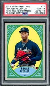 Ronald Acuna Jr. 2019 Topps Heritage Card PSA 9 Gem 10 Auto PSA 56463163 Tumblr Cheap Online
