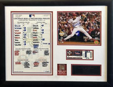 Roy Halladay Signed 8x10 Framed Photo No Hitter Dirt Lineup Card Auto MLB COA Fashionable