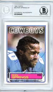 Ron Springs Autographed Signed Auto 1983 Topps Card #53 Cowboys Beckett 10540445 With Paypal Free Shipping