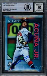Ronald Acuna Jr. 2020 Bowman Platinum Card Braves Gem 10 Auto Beckett Newest Cheap Pice