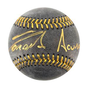 Ronald Acuna Jr. Atlanta Braves Autographed Signed Black Leather Baseball (JSA & USA SM COAs) Free Shipping Popular