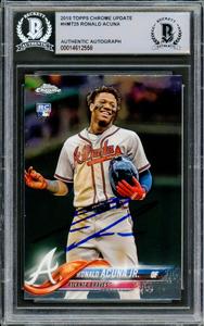 Ronald Acuna Jr. Autographed 2018 Topps Chrome Update RC Braves Beckett 14612558 High Quality For Sale