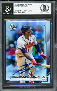 Ronald Acuna Jr. Autographed 2019 Bowman Platinum Card Braves Beckett #16710432 For Nice Cheap Price