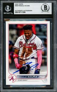 Ronald Acuna Jr. Autographed 2022 Topps Card #200 Braves Beckett #16711356 Cheap Sale Marketable