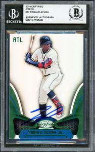 Ronald Acuna Jr. Autographed 2019 Panini Certified Green Card Beckett 16710500 Free Shipping Shop Offer