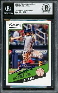 Ronald Acuna Jr. Autographed 2022 Panini Chronicles Classics Card Beckett Cheap Sale Ebay