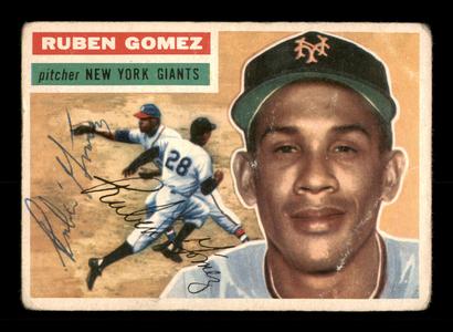 Ruben Gomez Autographed Signed 1956 Topps Card #9 New York Giants SKU #198397 Outlet Footaction