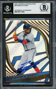 Ronald Acuna Jr. Autographed 2022 Panini Revolution Foil Card Beckett 16711351 New Arrival